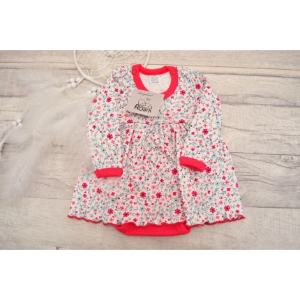 BODY SUKIENKA białe w kwiatuszki wzór 369C długi rękaw