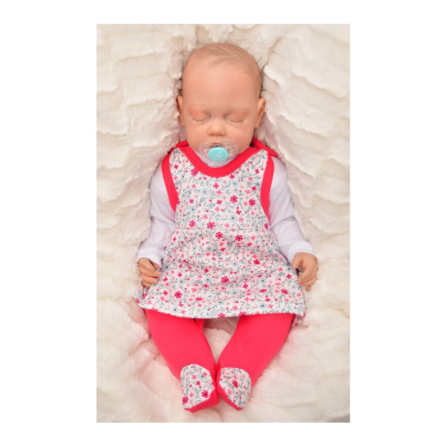 ŚPIOCHY SUKIENKA 2w1 tylko u nas! białe w kwiatuszki wzór 369c