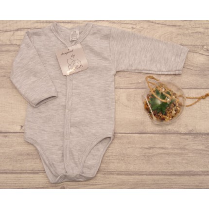 Szare body rozpinane z długim rękawem