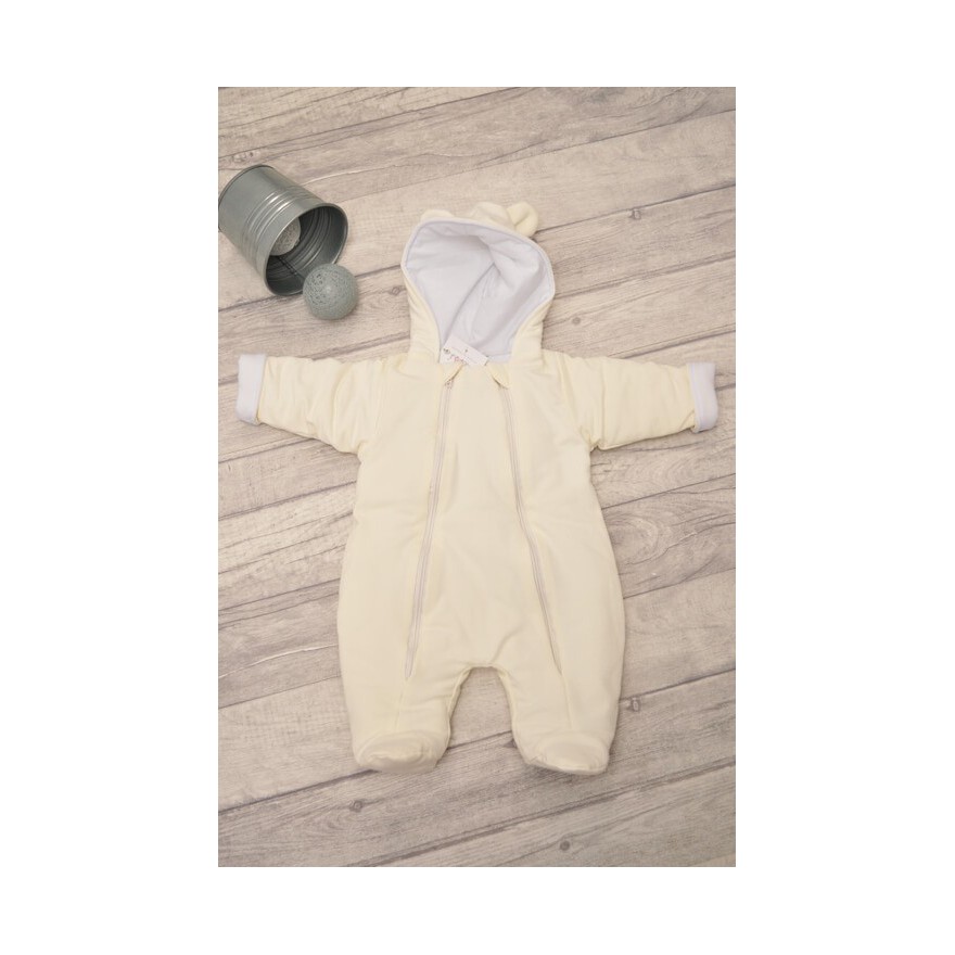 Kombinezon gładki ecru ocieplany