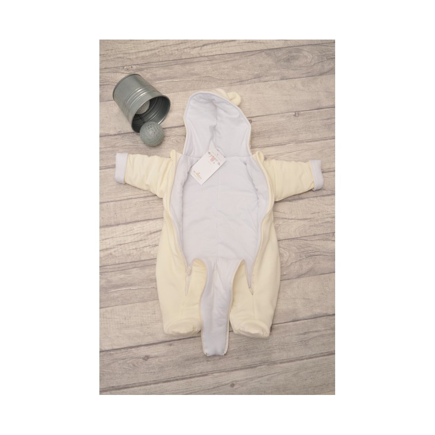 Kombinezon gładki ecru ocieplany