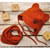 Rdzawo-brązowy komplet CYRYL czapka + apaszka wiosna/jesień