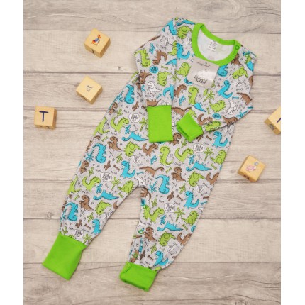 Pajac bez stópek RAMPERS trawiasty w dinozaury pajacyk rosnący wz. 371tr