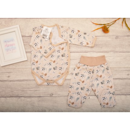Komplet 2cz body kopertowe półśpiochy wz. beżowe słonie WCZEŚNIAK