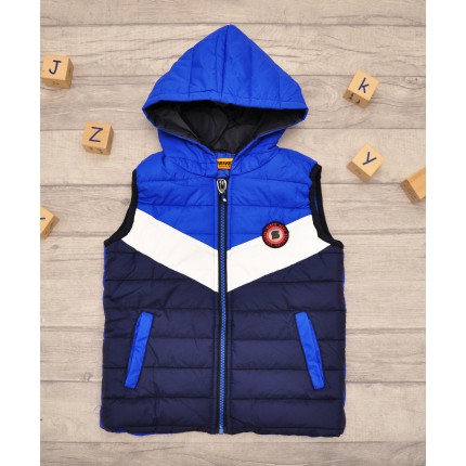 Niebiesko- granatowa KAMIZELKA bezrękawnik pikowany chłopięcy