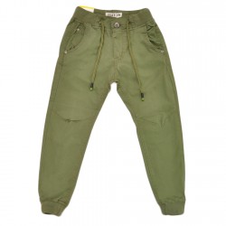 Zielone spodnie chłopięce ze ściągaczem joggery wiosna jesień
