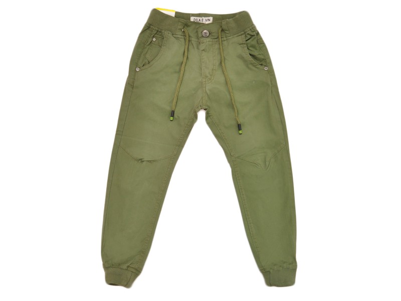 Zielone spodnie chłopięce ze ściągaczem wiosna jesień