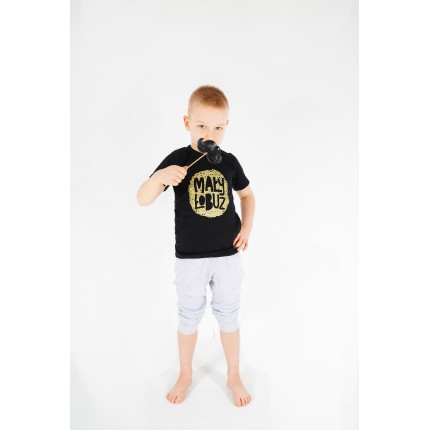 KOSZULKA czarna T-SHIRT MAŁY ŁOBUZ