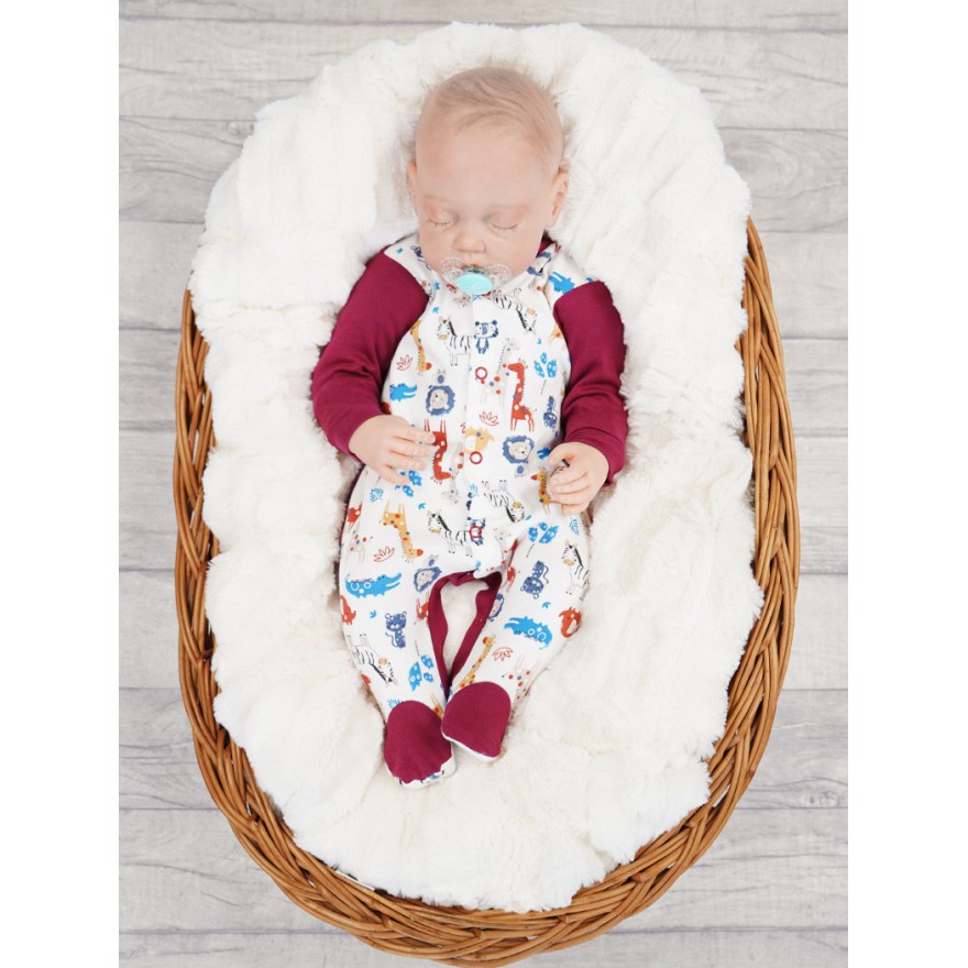 Pajac pajacyk bawełniany bordowy w zoo wzór 370bor