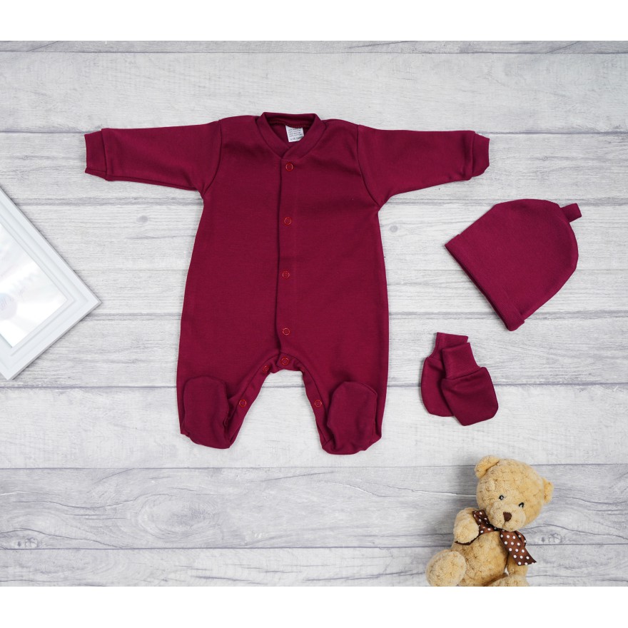 Bordowa WYPRAWKA dla noworodka do szpitala 5 części