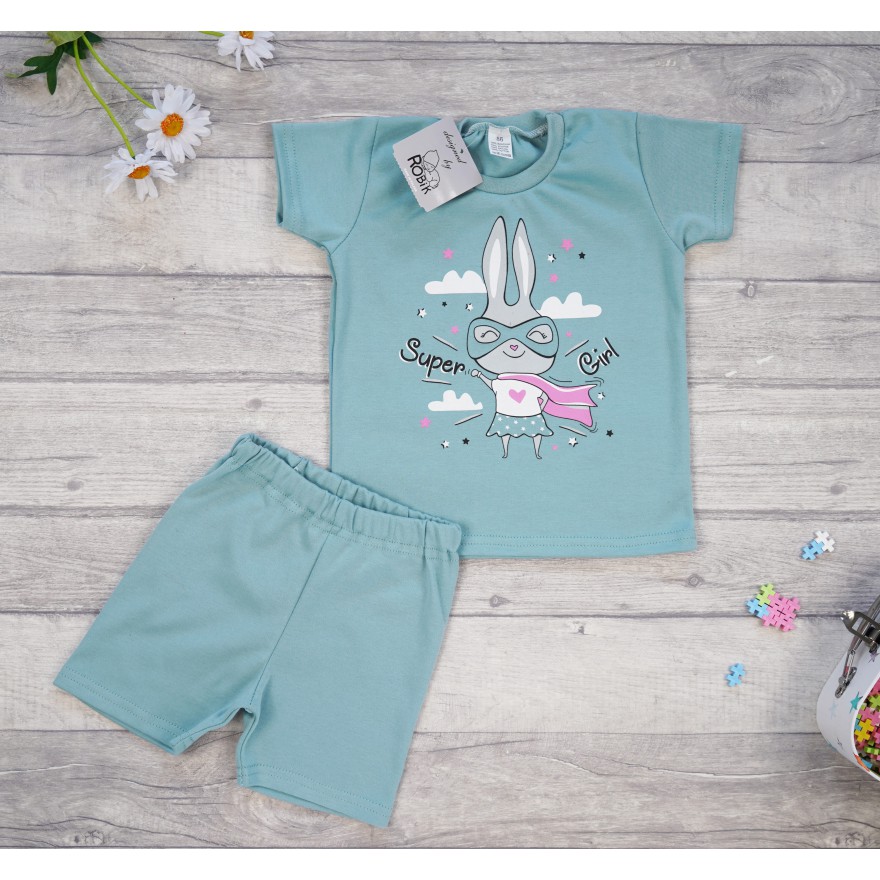 PIŻAMA letnia iceberg SUPER GIRL 680 krótki rękaw