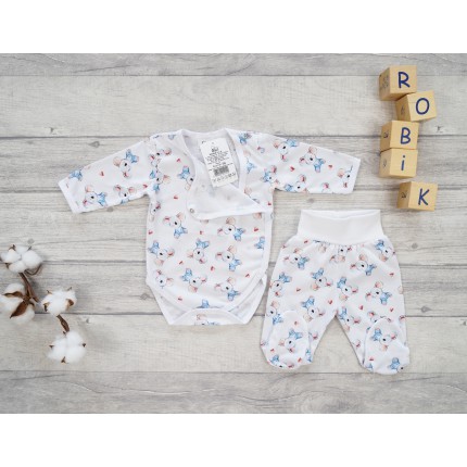 Komplet 2cz body kopertowe półśpiochy białe wz. koala