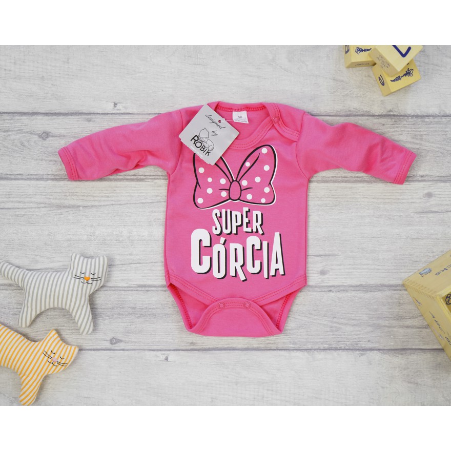 Amarantowe BODY SUPER CÓRCIA długi rękaw wzór 693