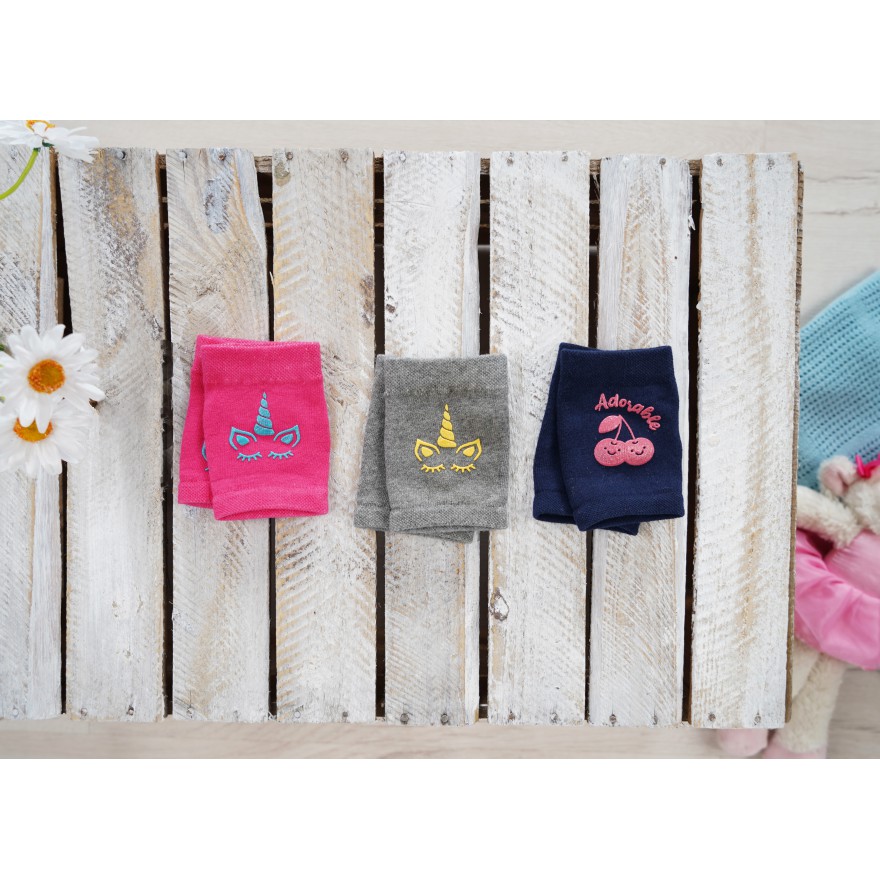 Granatowe NAKOLANNIKI z ABS wisienki DO RACZKOWANIA rozmiar uniwersalny