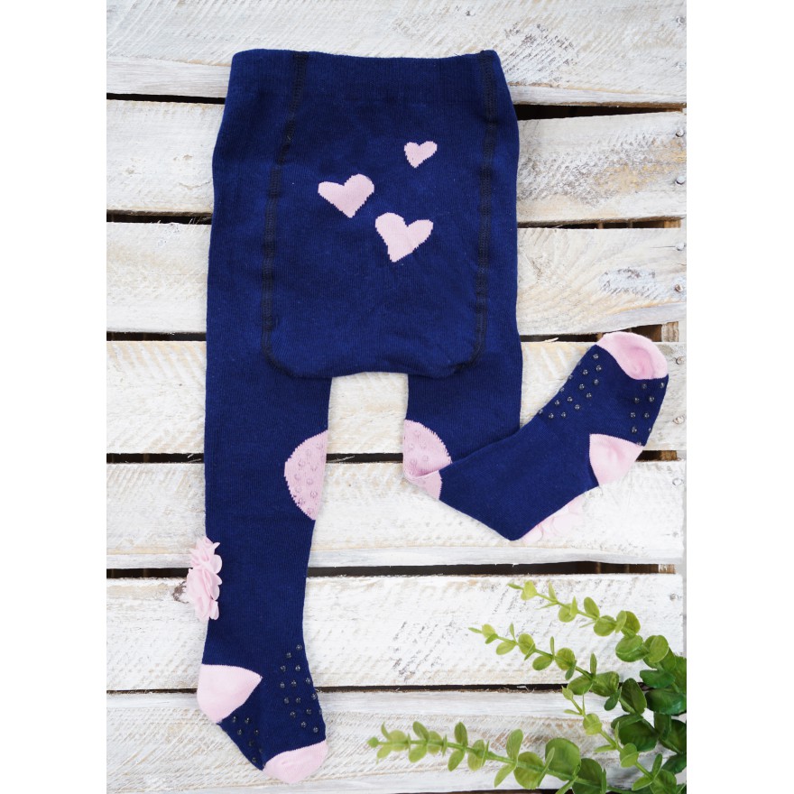 RAJSTOPY do RACZKOWANIA granatowe z kwiatami 3d POTRÓJNY ABS! wzór 461