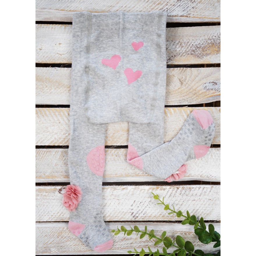 RAJSTOPY do RACZKOWANIA szare z kwiatami 3d POTRÓJNY ABS! wzór 465