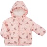 Różowa KURTKA dziewczęca z kapturem w JEŻE ocieplana jesień