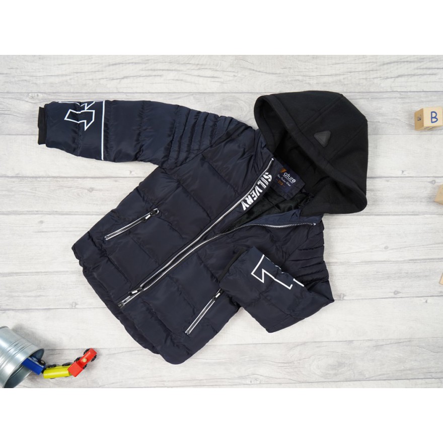 Czarna KURTKA pikowana 11 SILVERY na futerku ZIMA