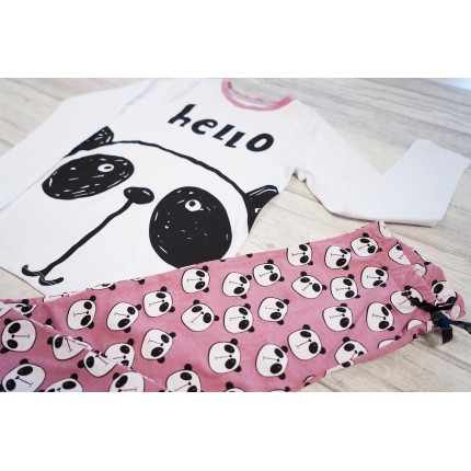 Piżama dziewczęca HELLO PANDA piżamka długi rękaw