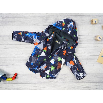 ZIMOWY KOMBINEZON dwuczęściowy GRAFITOWY we wzory geometryczne