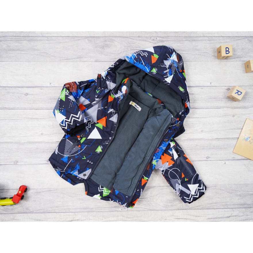 ZIMOWY KOMBINEZON dwuczęściowy GRAFITOWY we wzory geometryczne