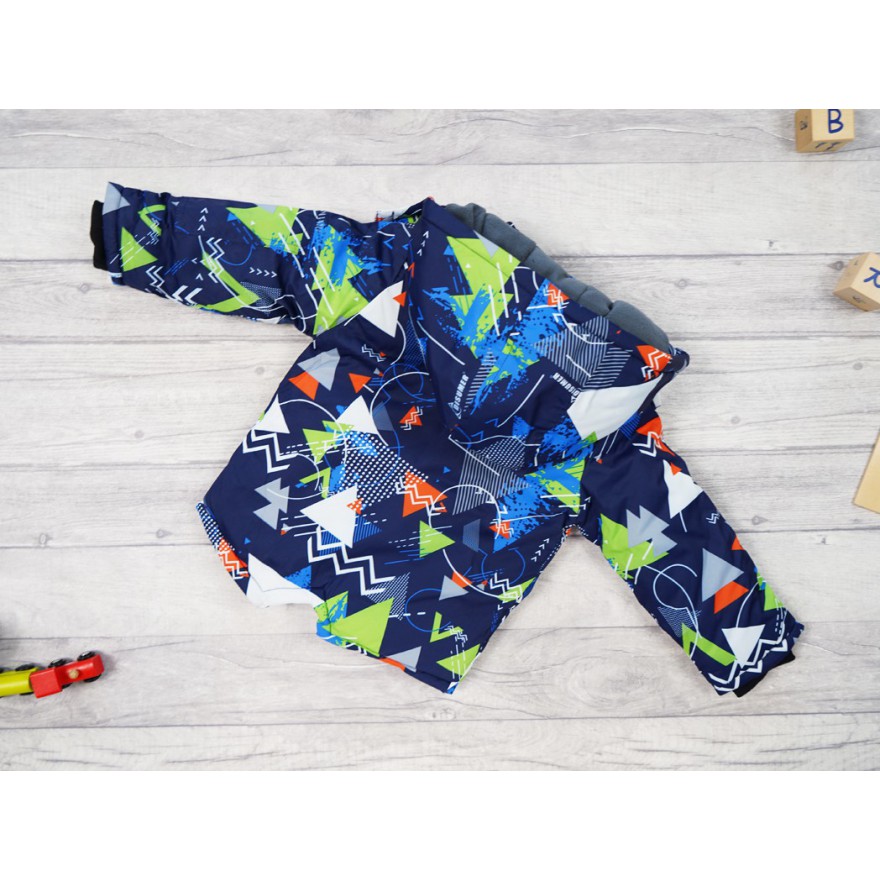 ZIMOWY KOMBINEZON dwuczęściowy GRANATOWY we wzory geometryczne