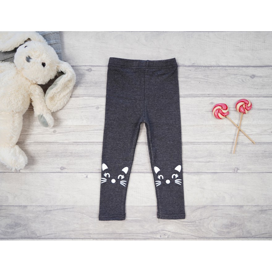 Szare LEGGINSY kotki GETRY długie