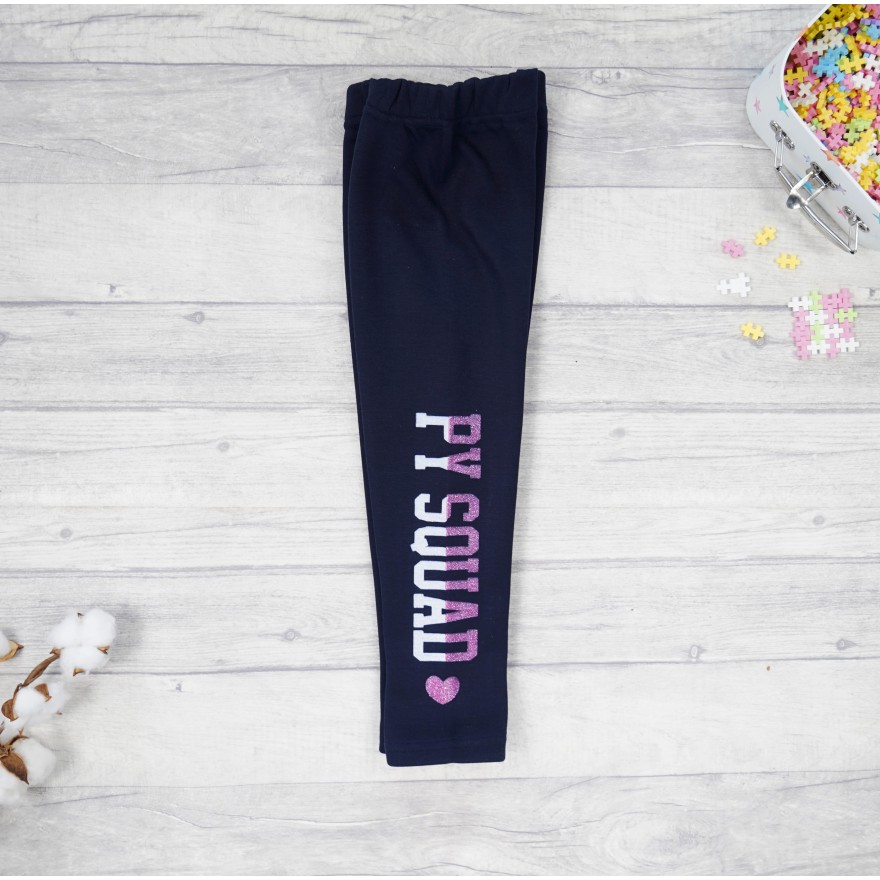 Granatowe LEGGINSY ocieplane na futerku GETRY PY SQUAD