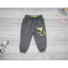 Szare SPODNIE ocieplane zielony DINO chłopięce spodenki dresowe