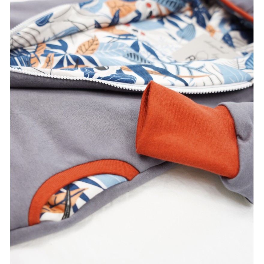 Grafitowy KOMBINEZON ocieplany KOALA rosnący dresowy