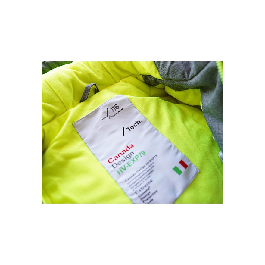 Szara KURTKA CANADA zielony neon wodoodporna ZIMA