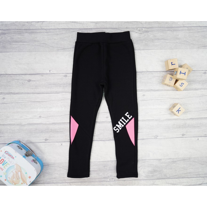Czarne LEGGINSY ocieplane na futerku SMILE