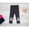 Grafitowe LEGGINSY ciepłe MIŚ w kropki