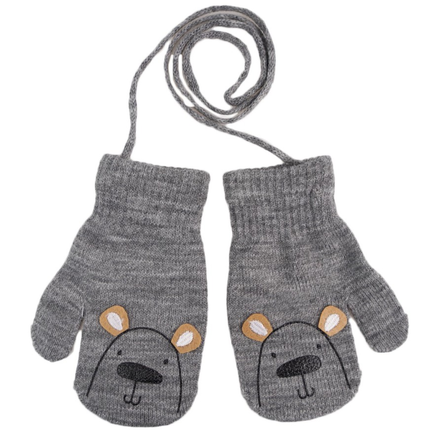 Szare RĘKAWICZKI dziecięce z jednym palcem MIŚ RK-6