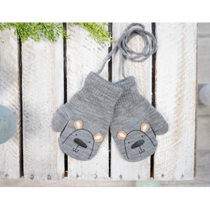 Szare RĘKAWICZKI dziecięce z jednym palcem MIŚ RK-6