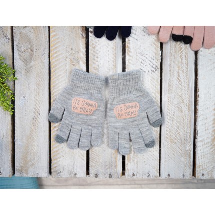 Szare rękawiczki IT'S GONNA z ABS i szarym dotykiem RK-8