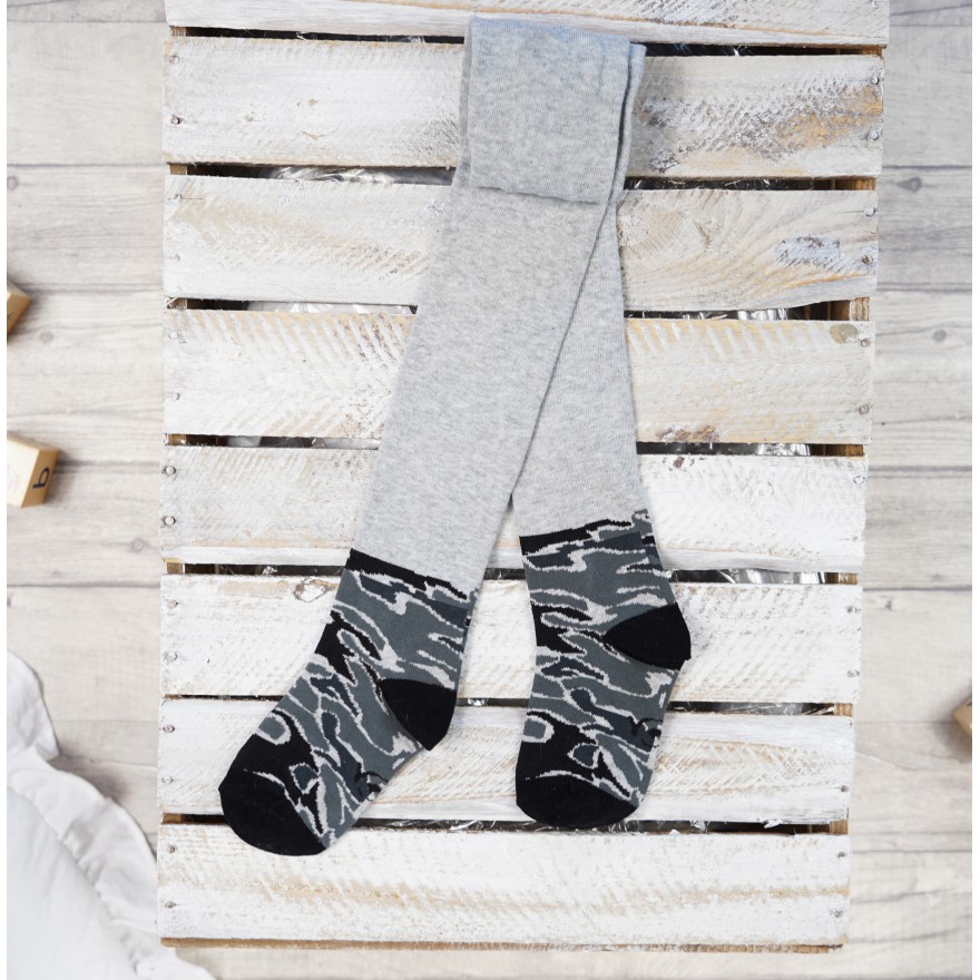 RAJSTOPY chłopiece szare moro wzór 492