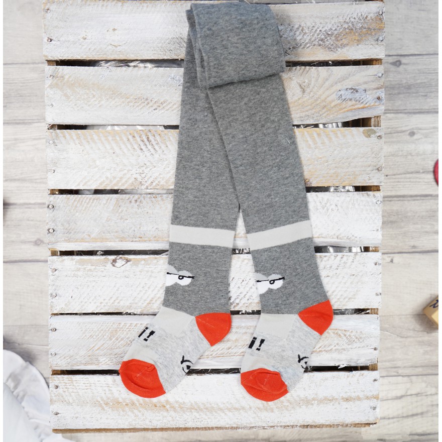 RAJSTOPY chłopiece szary melanż z oczami wzór 494