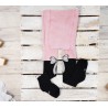 RAJSTOPY dziewczęce różowo- czarne z kokardą wzór 506