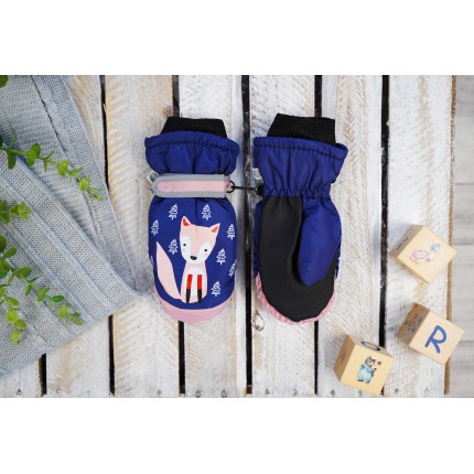 Granatowo- różowe rękawiczki nieprzemakalne LIS 1P 14cm RK-27