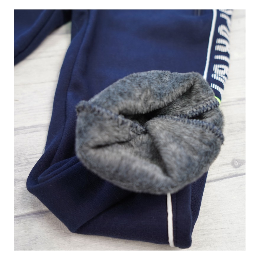 Granatowe SPODNIE DRESOWE SIZE SPORTBOY ocieplane chłopięce