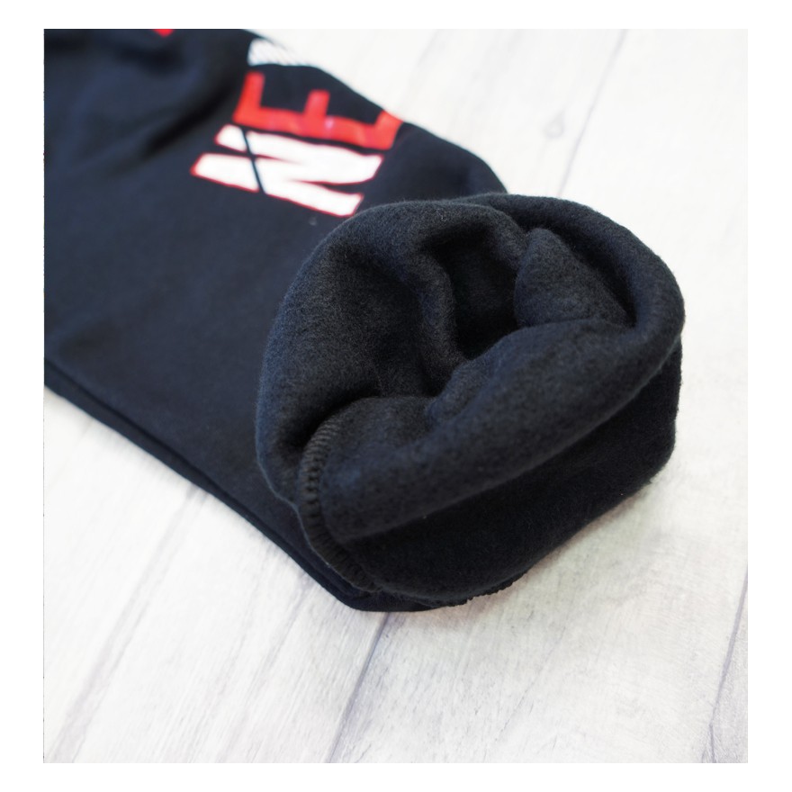 Czarne SPODNIE ocieplane NEVER chłopięce spodenki dresowe