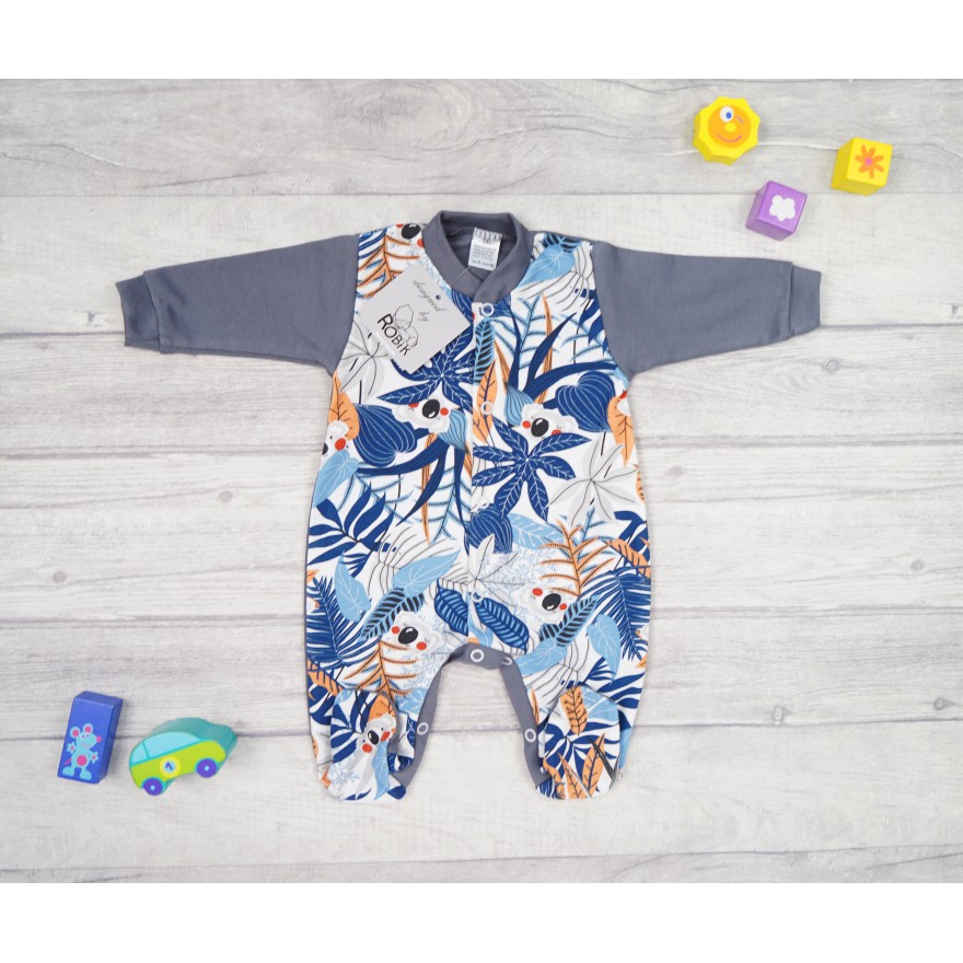 Pajac pajacyk bawełniany grafitowy w misie koala wzór 377g