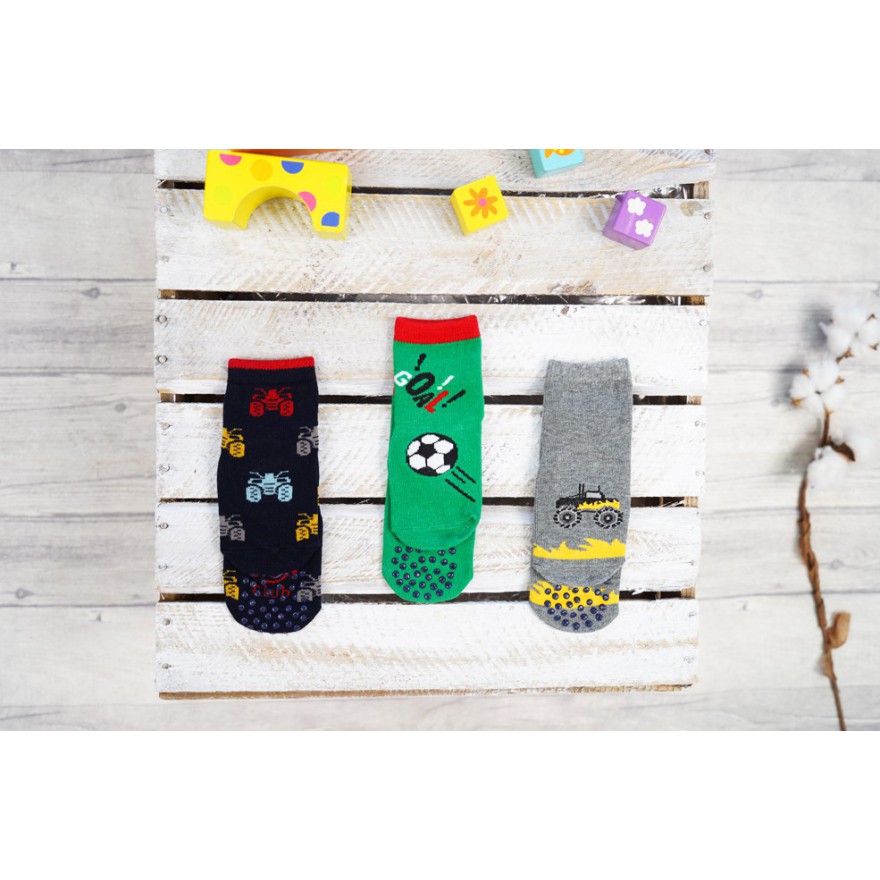 3 PAK SKARPETKI GOAL! skarpety chłopięce z ABS C-42