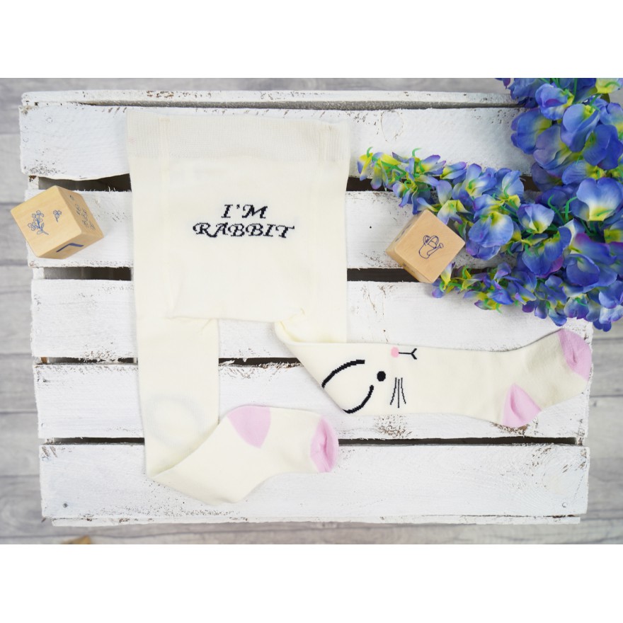 RAJSTOPY dziecięce kremowe i'm rabbit wzór 534