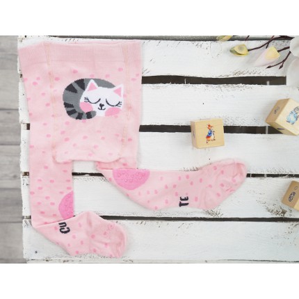 RAJSTOPY do RACZKOWANIA różowe kot cute POTRÓJNY ABS! wzór 541