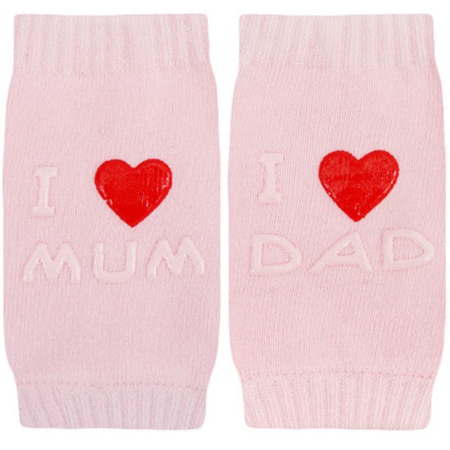 Różowe NAKOLANNIKI z ABS i love mum dad DO RACZKOWANIA