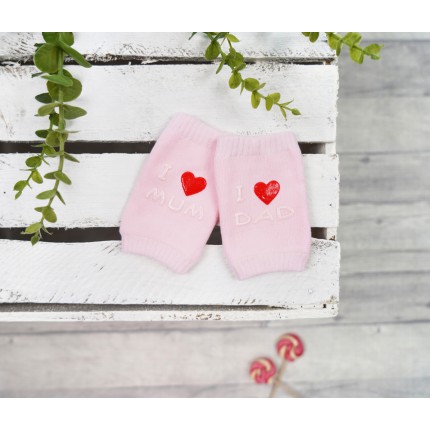 Różowe NAKOLANNIKI z ABS i love mum dad DO RACZKOWANIA