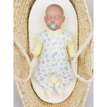 WCZEŚNIAK pajac pajacyk żółty junglefriends 393 bawełna