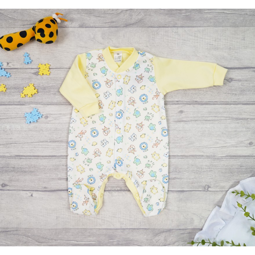 WCZEŚNIAK pajac pajacyk żółty junglefriends 393 bawełna